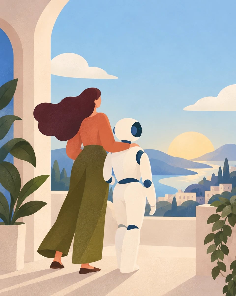 A Human and AI Agent building a shared structure together