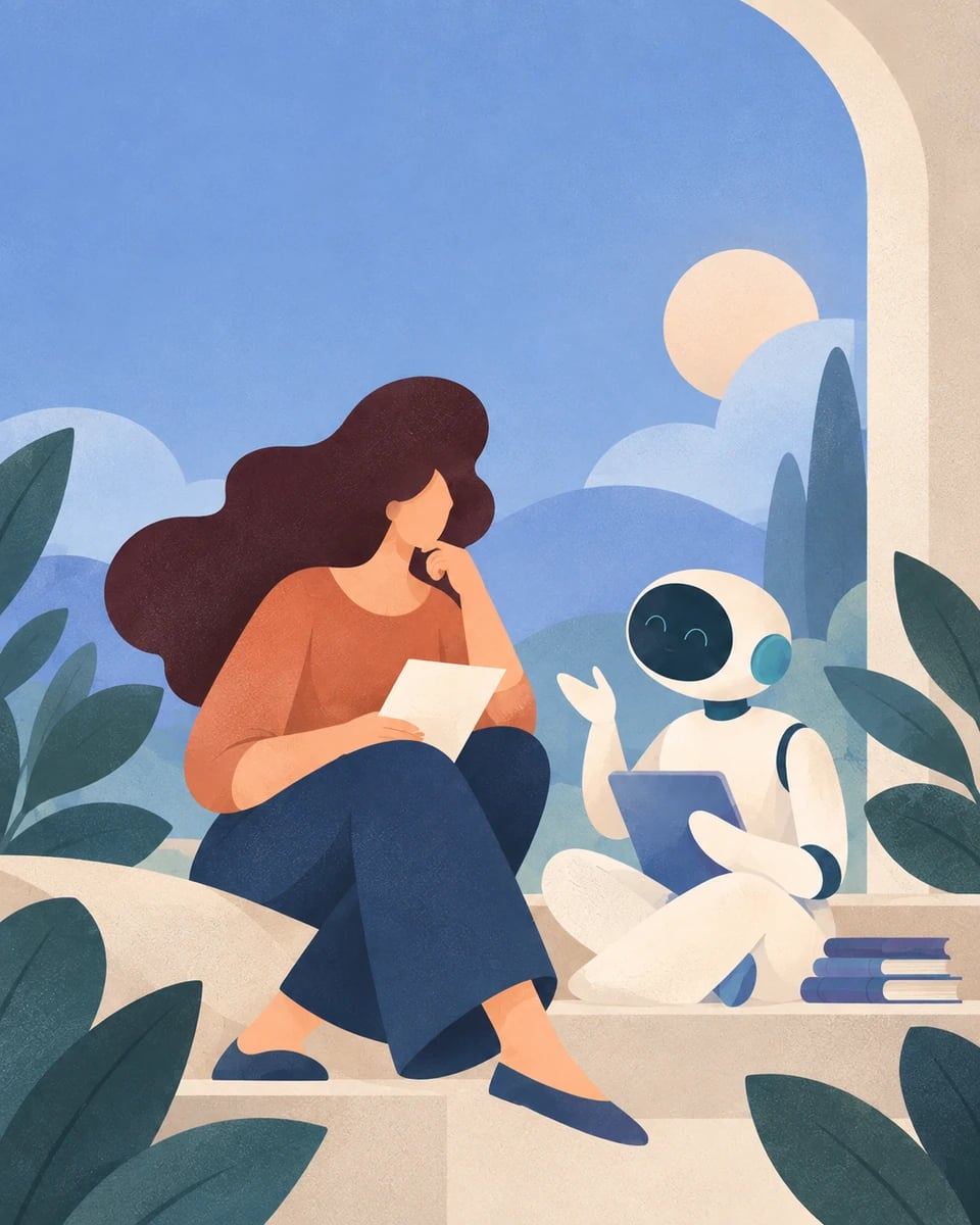 Humans and an AI Agent exchanging ideas in an open shared space