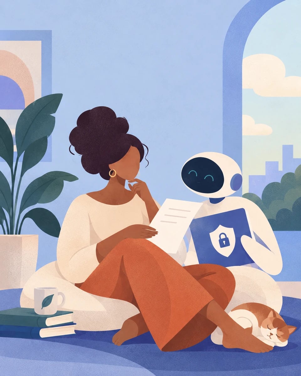 A Human and AI Agent reviewing privacy controls together